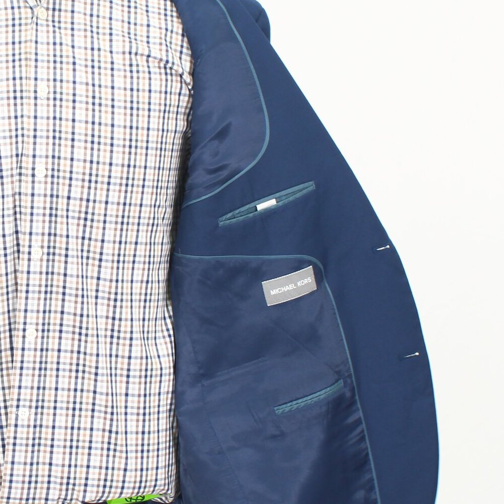Michael Kors 48R Blue Blazer Sport Coat Jacket 2-Button Solid Y392 - Picture 11 of 11